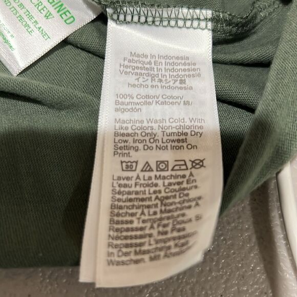 J. Crew Factory 53623 Cotton-blend washed jersey pocket tee sage green NWT small - Picture 9 of 10